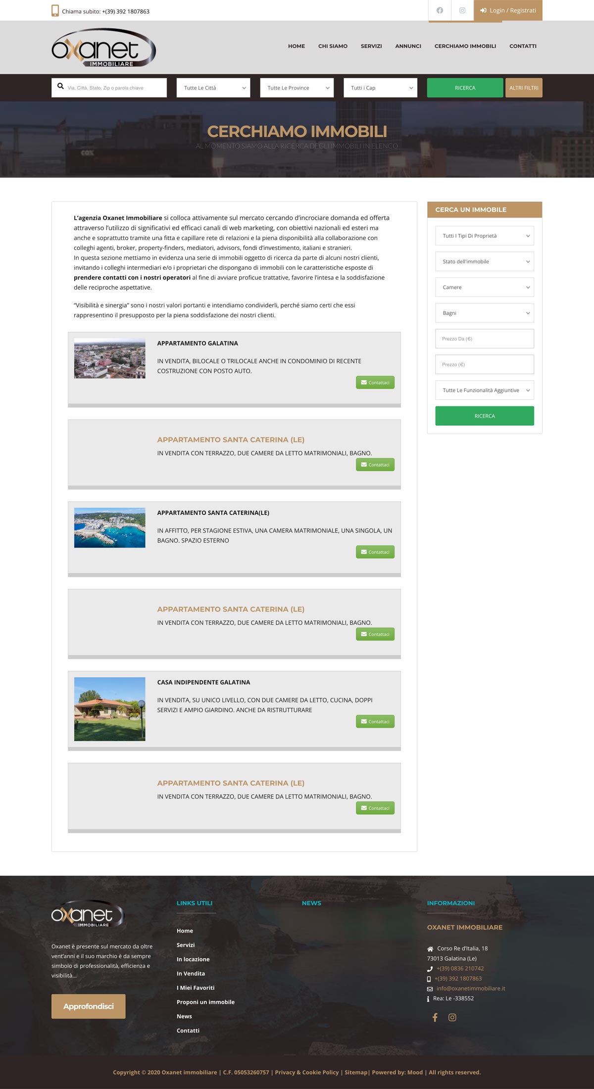 pagina sita oxanet immobiliare Mood Comunicazione