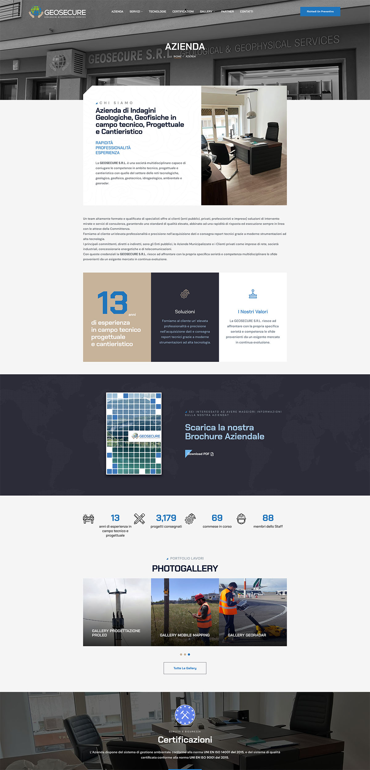 Geosecure pagina sito azienda