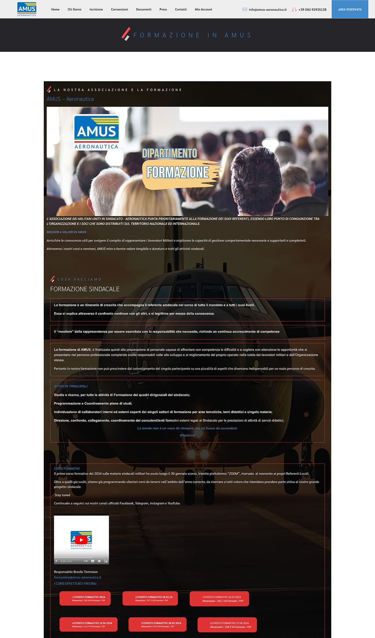 Amus aeronautica particolare pagina interna sito